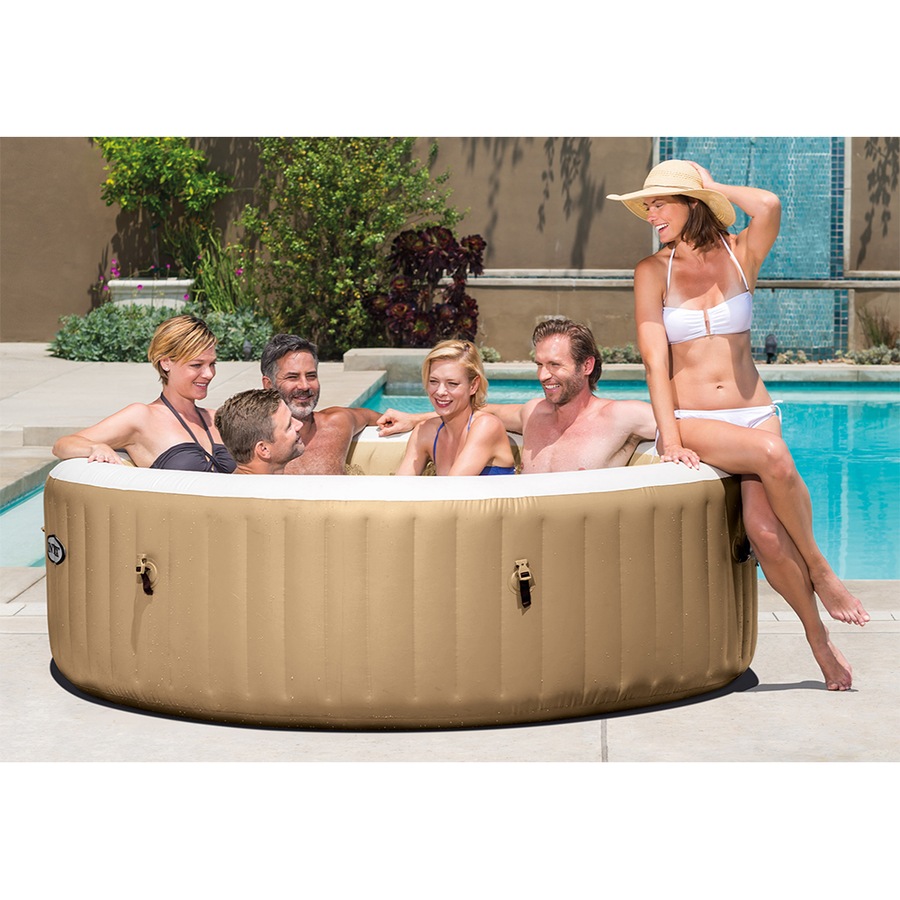 Intex Purespa 6 Person Portable 215x71cm Bubble Massage Spa Above Ground Tub Set