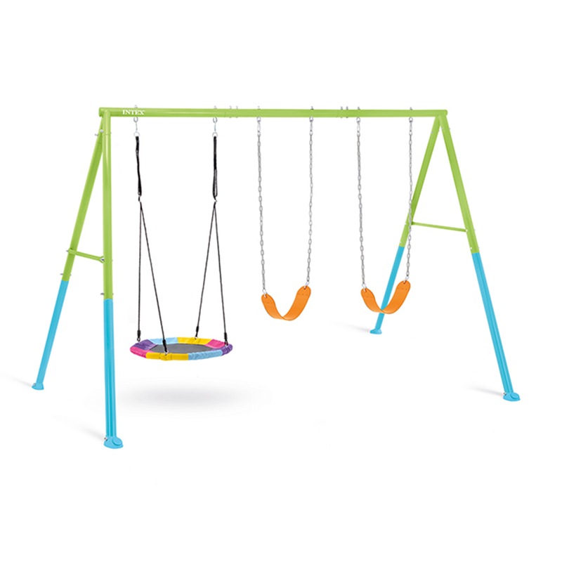 Buy Intex Saucer And Swing Three Feature SteelKids/Childrens Backyard Swing Set 3y+ MyDeal