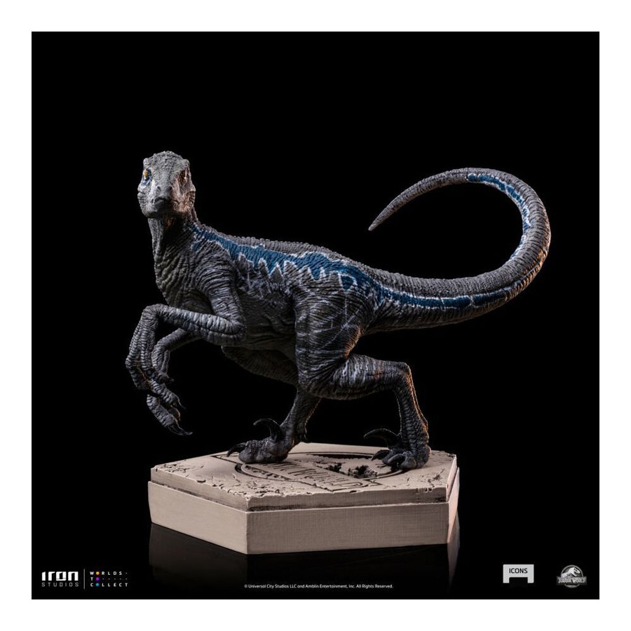 Jurassic World Velociraptor B Blue Statue Action Figure 3.5in