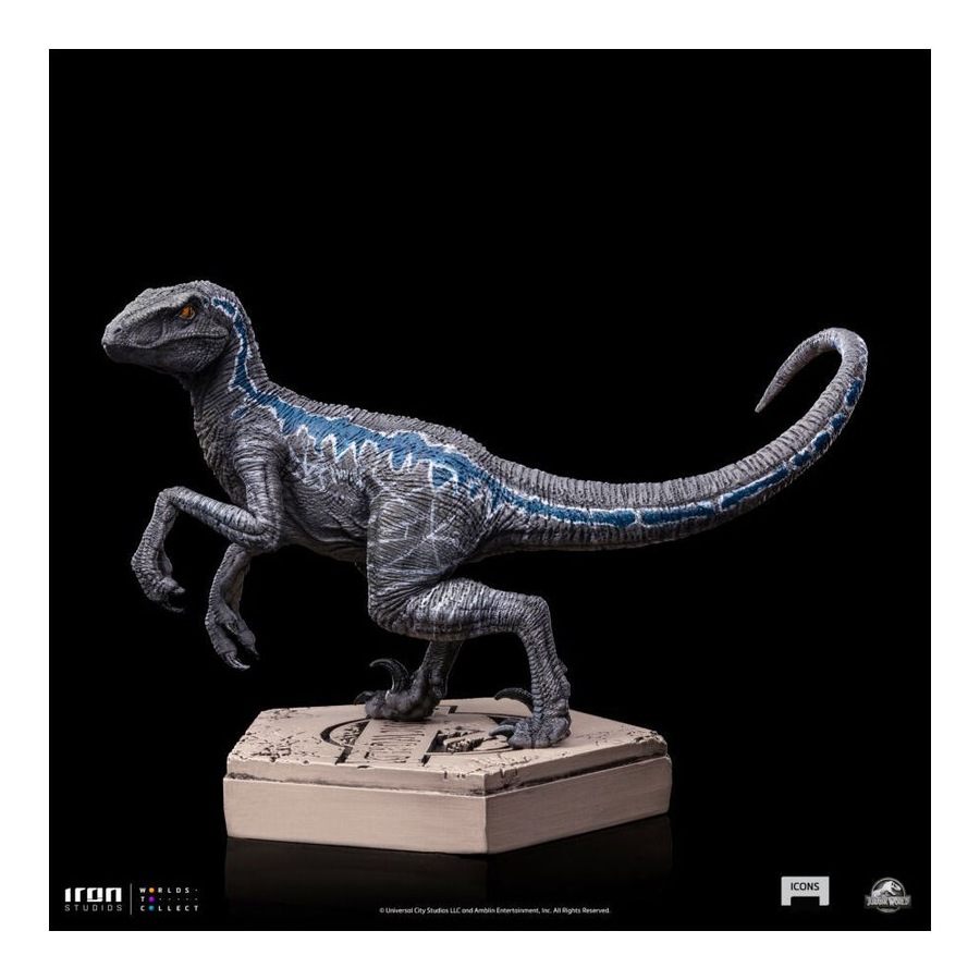 Jurassic World Velociraptor B Blue Statue Action Figure 3.5in