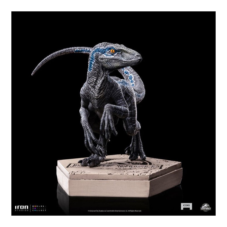 Jurassic World Velociraptor B Blue Statue Action Figure 3.5in