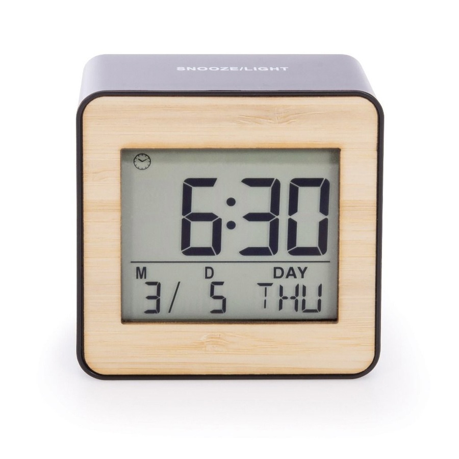 Is Gift Executive Collection Bamboo Digital Alarm Clock Calendar Black/Natural