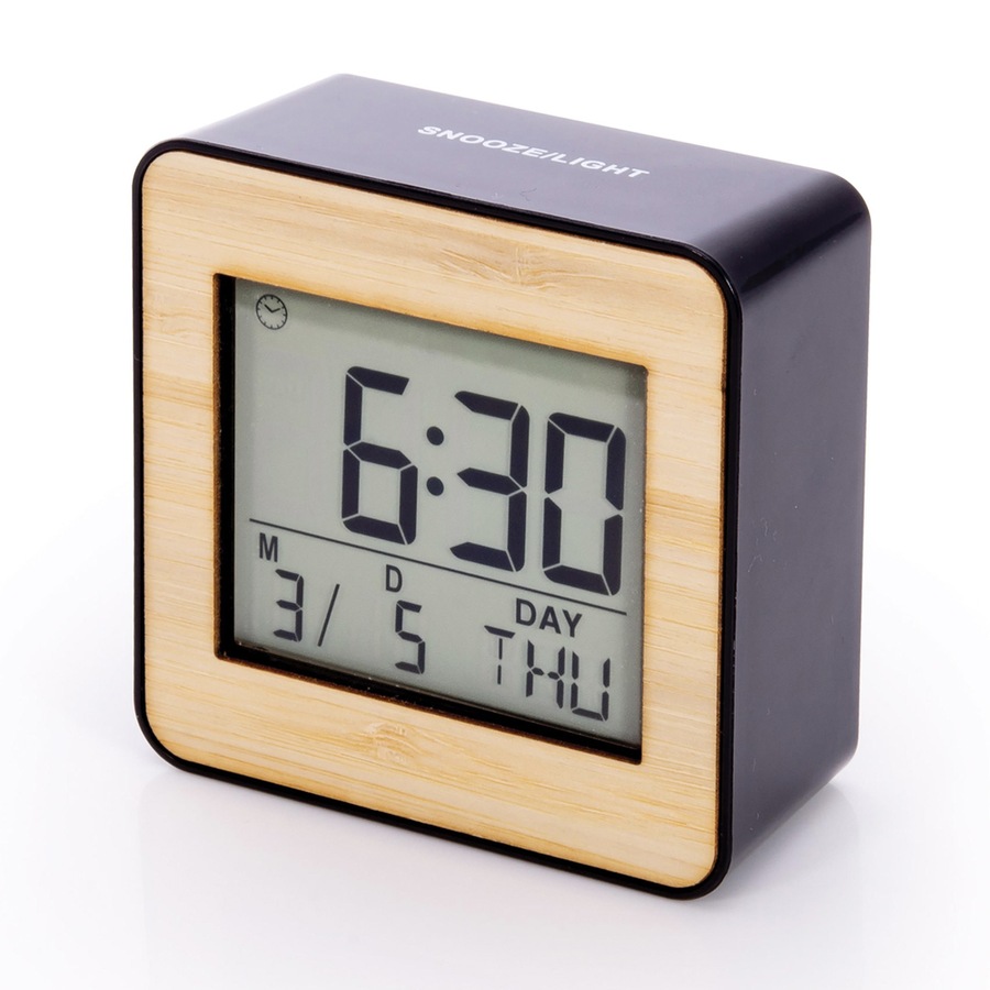Is Gift Executive Collection Bamboo Digital Alarm Clock Calendar Black/Natural
