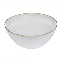 Ismay Round 2.75L Glass Salad Bowl Food Serving Soup/Rice Dish Dinnerware White