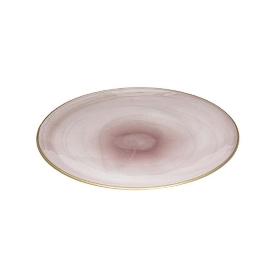 Ismay Round 21cm Glass Dinner Plate Food/Snack Dish Tableware/Dinnerware Pink