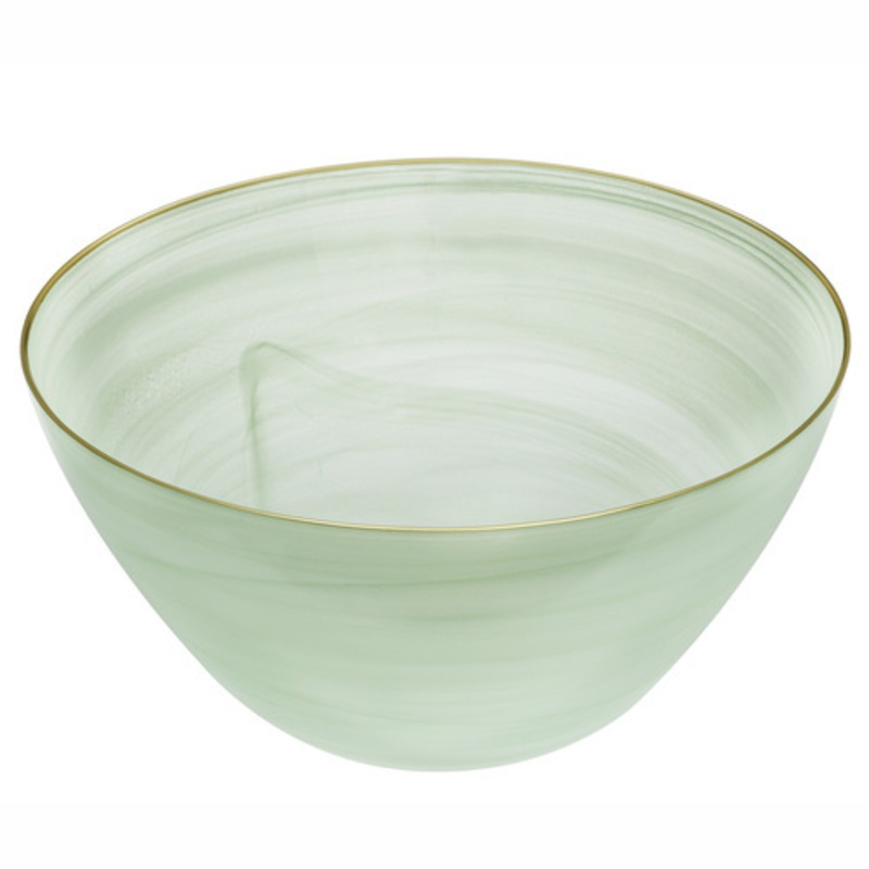 Buy Ismay Round 5L Glass XL Salad Bowl Food Serving Soup/Rice Dish Dinnerware Green MyDeal