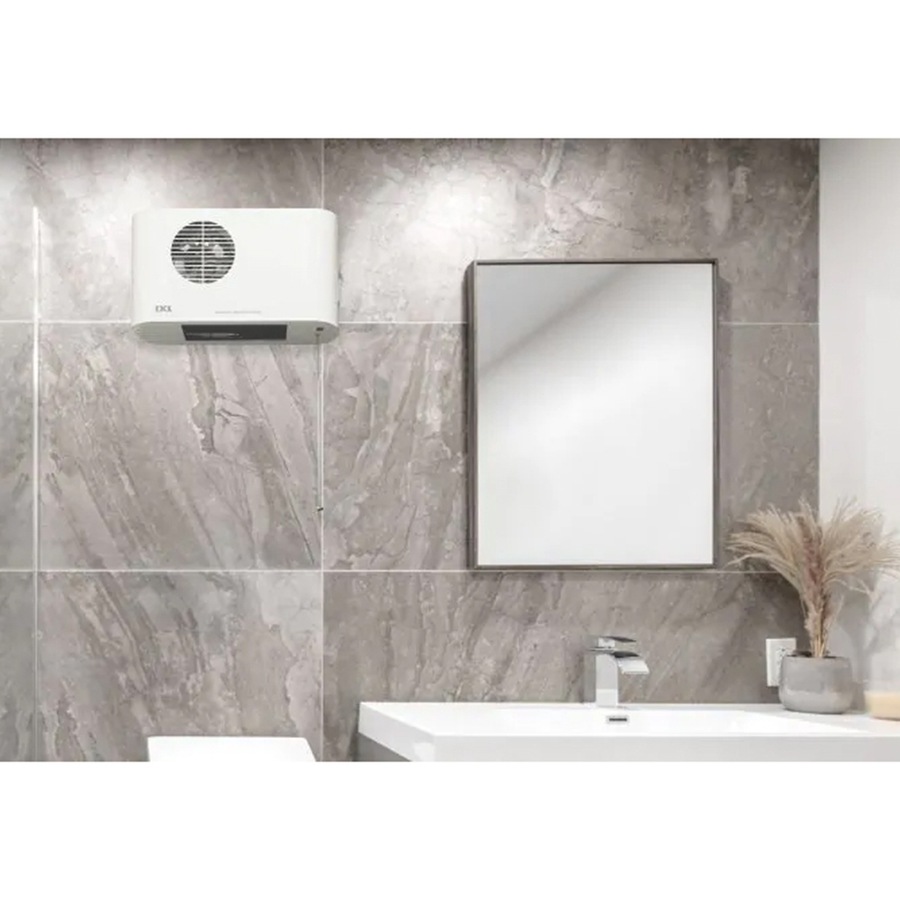 IXL 2400w Winflow Deluxe Wall Mounted Bathroom Fan Heater 350x220mm White