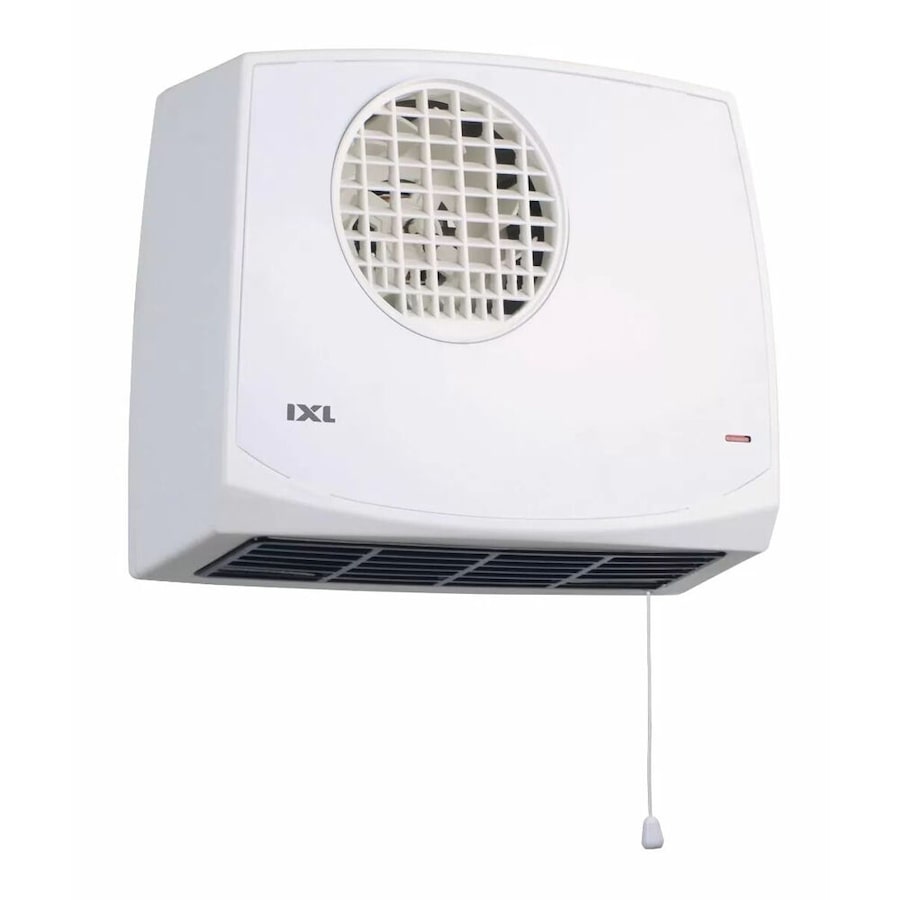 IXL Winflow 2400W ABS Wall Mounted Bathroom Fan Heater 240V 25.5x25cm White
