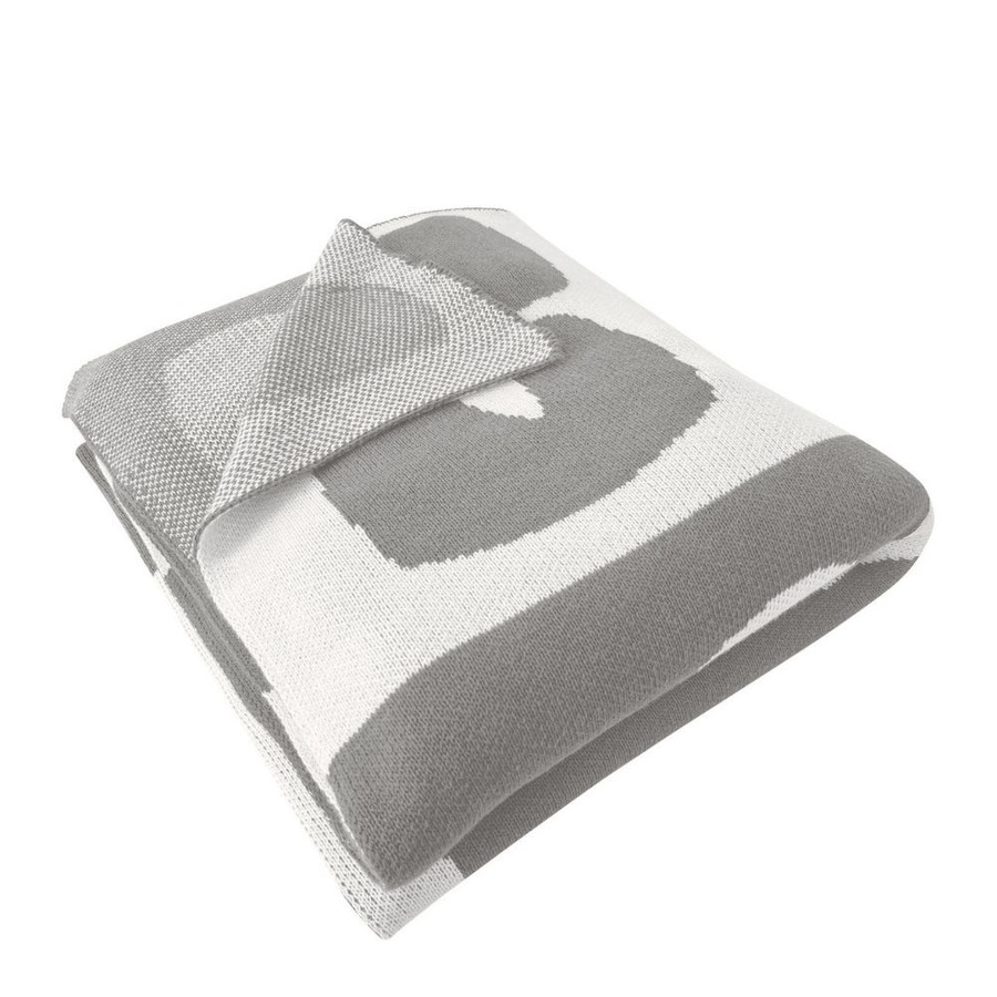 J.Elliot Home Abstract Knitted Cotton Throw Home Decor 130x170cm Taupe/Ivory