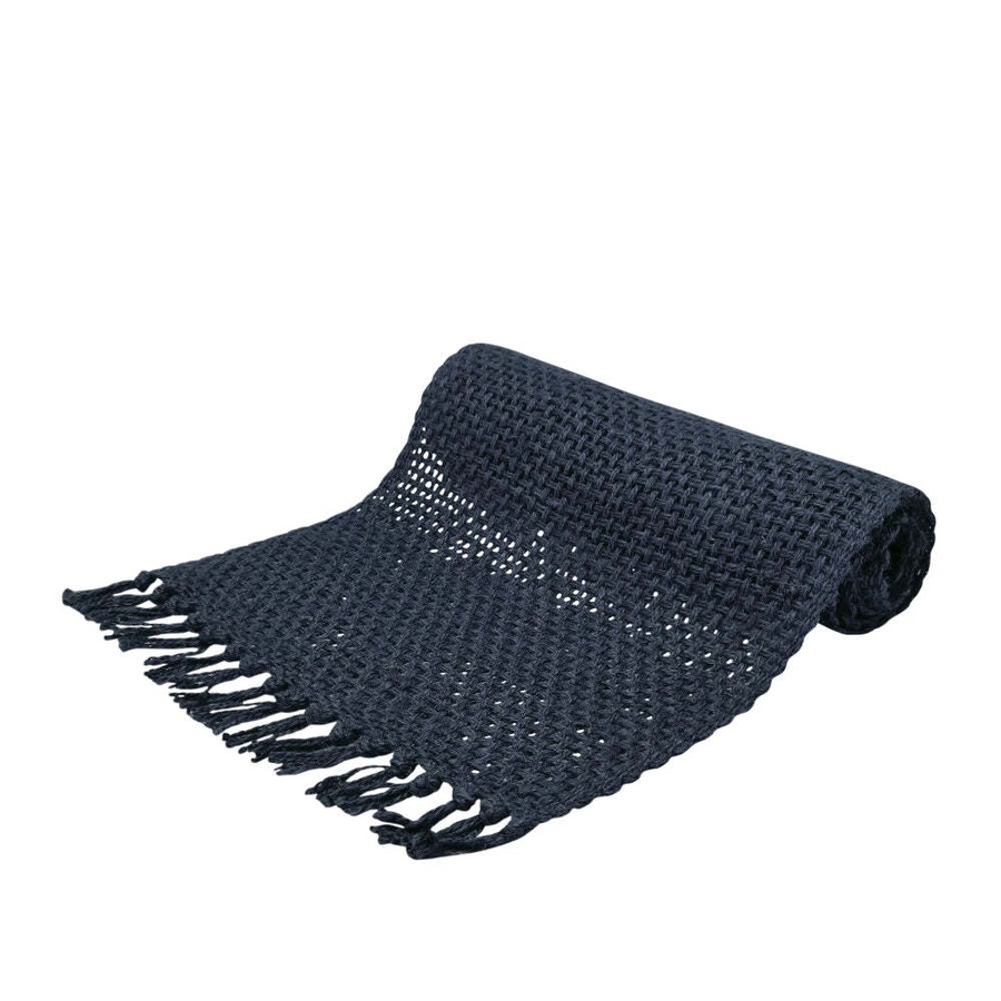J.Elliot Home Rowan 37x180cm Jute Table Runner Rectangle Dining Party Decor Navy