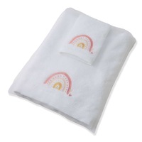 Jiggle & Giggle Baby 100% Cotton Rainbow Bath Towel & Face Washer w/ Organza Bag