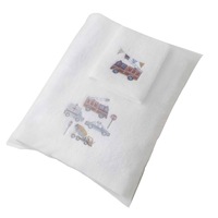 Jiggle & Giggle Baby Cotton Transport Bath Towel & Face Washer w/ Organza Bag