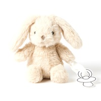 Jiggle & Giggle Polyester 16cm Bunny Dummy/Pacifier Clip Plush Toy Beige 0m+