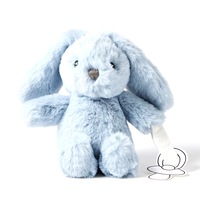 Jiggle & Giggle Polyester 16cm Bunny Dummy/Pacifier Clip Plush Toy Soft Blue 0m+