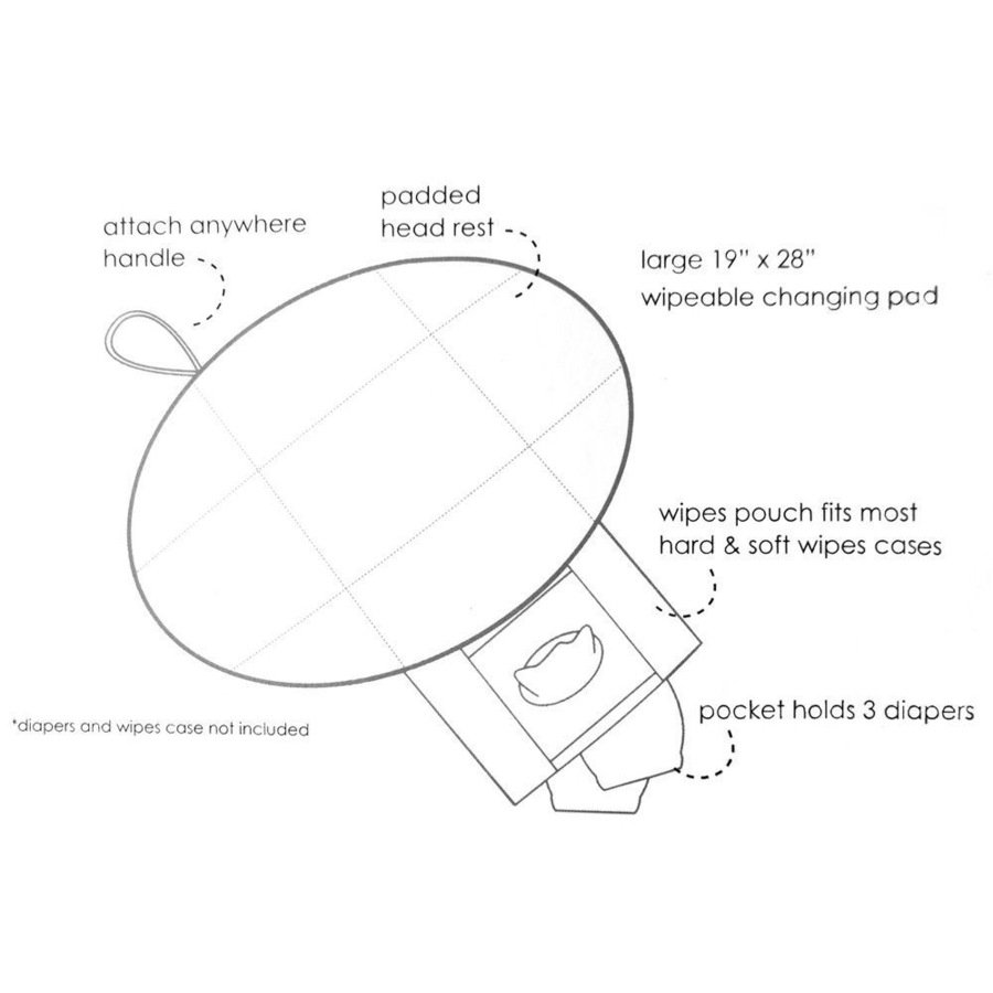 Black/Gold Baby Nappy/Diaper Changing/Change Clutch/Mat/Foldable Wallet/Bag