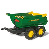John Deer 89cm Rolly Half Pipe Kids Play Trailer/Loader for Pedal Tractor Green