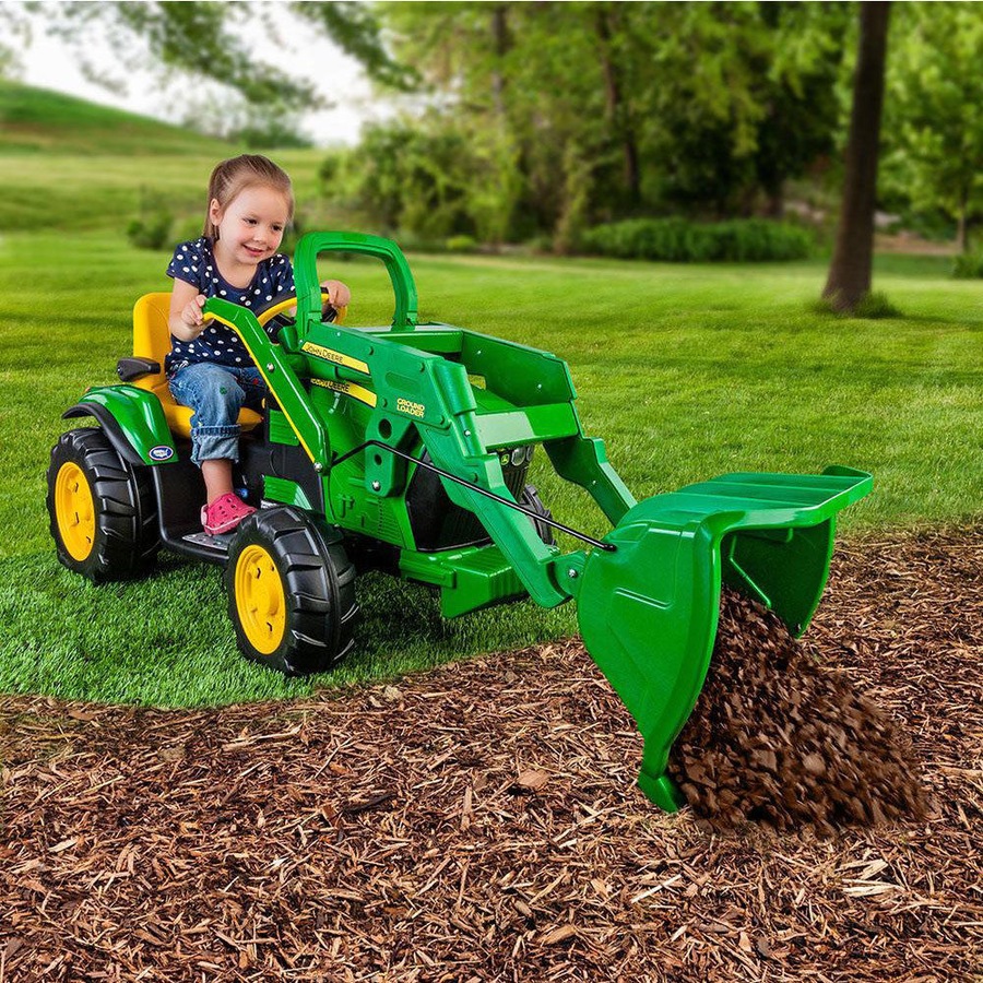 John Deere 12V Electric Kids Ride On Loader Tractor Toy Children Digger Farm Car
