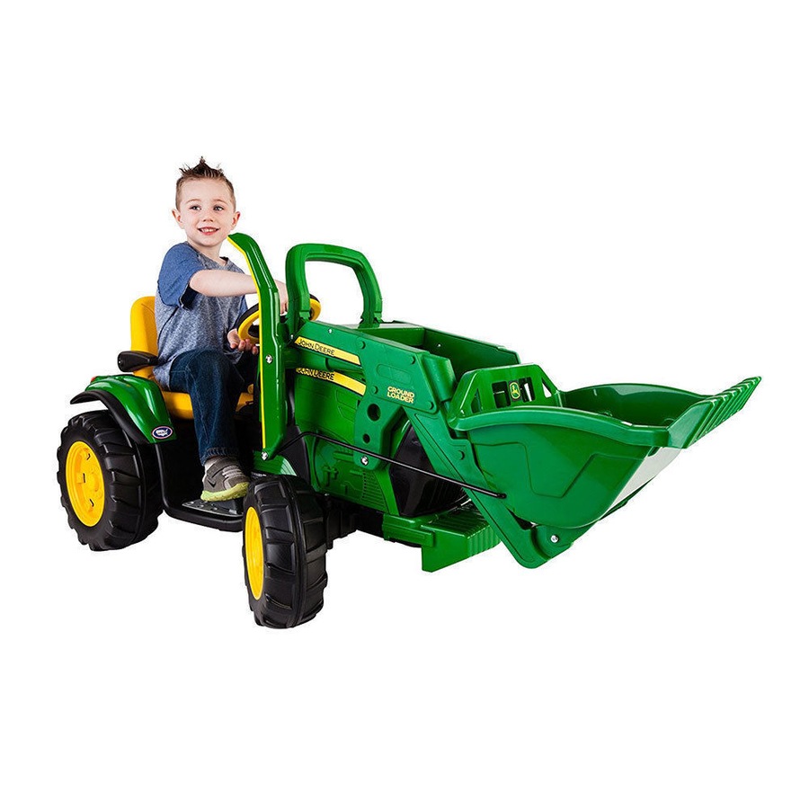 John Deere 12V Electric Kids Ride On Loader Tractor Toy Children Digger Farm Car