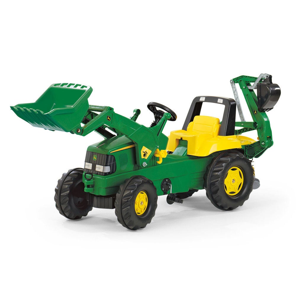 John Deere 164.5cm Ride-On Kids Tractor/Truck Toys/Play/3y+ w/ Loader Excavator