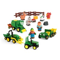 John Deere 24pc Fun On The Farm Play Set/Trucks/Trail/Toy/Kids/Children Game