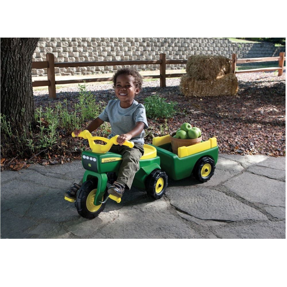 john deere tricycle and wagon