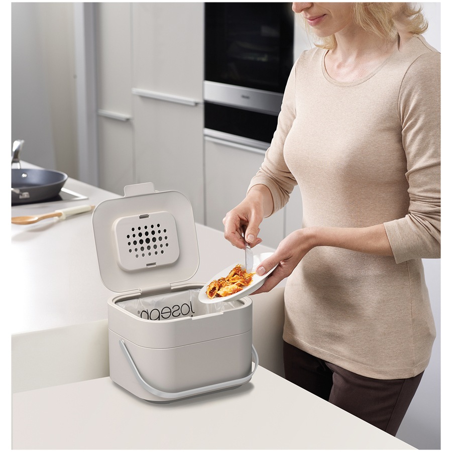 Joseph Joseph Stack 4 Food Waste Caddy Bin 23.5cm Kitchen Flip Top Rubbish Bin