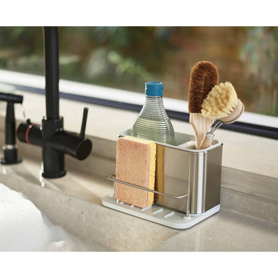 Joseph Joseph Surface Stainless Steel Sink Tidy Organiser 18x13cm Light Stone