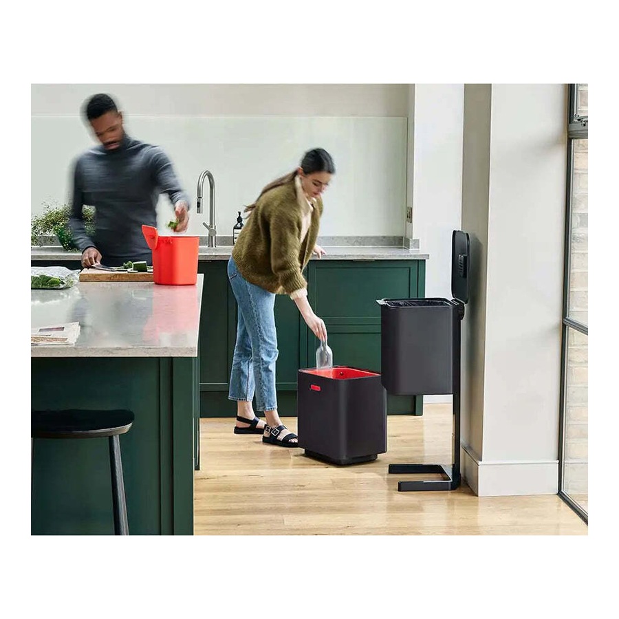 Joseph Joseph Totem Max 60L/81cm Waste & Recycling Rubbish Bin Carbon Black