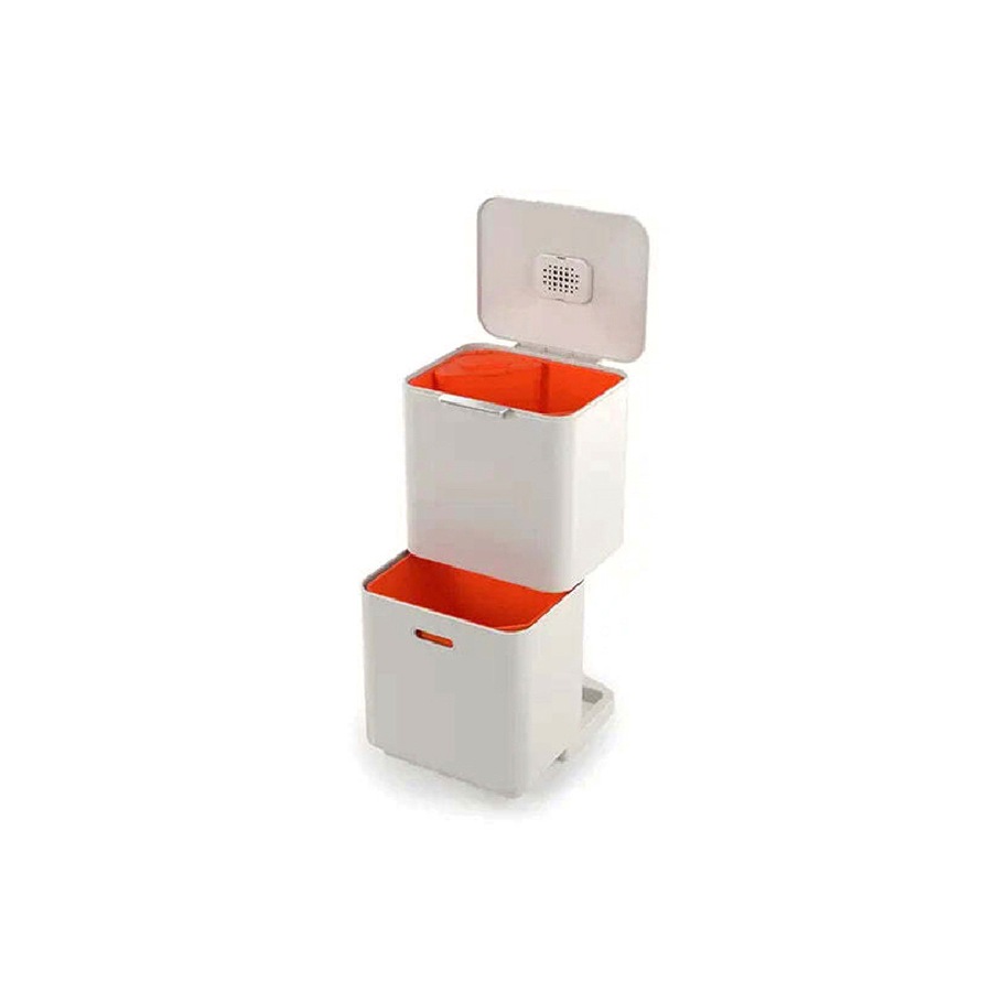 Joseph & Joseph Totem Max 60L Waste & Recycling Bin Garbage Storage w/ Lid Stone