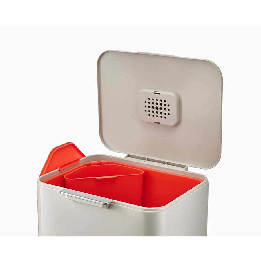 Joseph & Joseph Totem Max 60L Waste & Recycling Bin Garbage Storage w/ Lid Stone