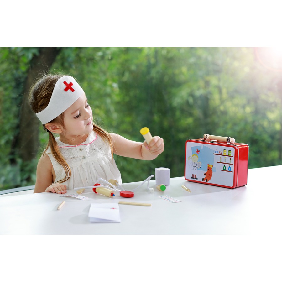 Kaper Kidz Kids Wooden Toddler/Children's Doctor Playset In Tin Case Play Toy 3+