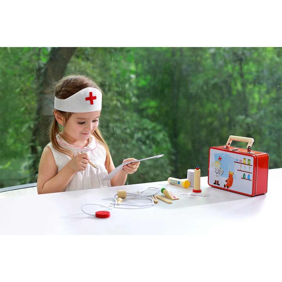 Kaper Kidz Kids Wooden Toddler/Children's Doctor Playset In Tin Case Play Toy 3+