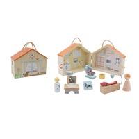 Kaper Kidz Wooden Portable Veterinary Pet/Animal Hospital Toy Kids Playset 3y+