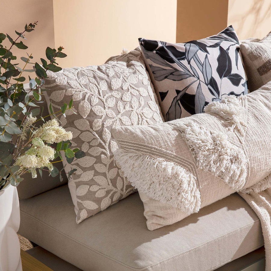 Kas Australia Madi Filled Cushion/Throw Pillow Home Decor Sqr 50x50cm Black