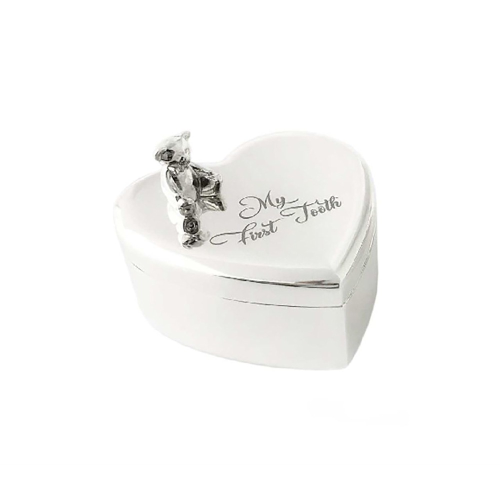 Buy Keepsake Box Stainless Steel Heart Baby First Tooth Organiser ...