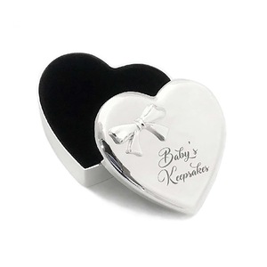 Keepsake Box Stainless Steel Heart Jewelry Storage Organiser Silver Plated 8cm