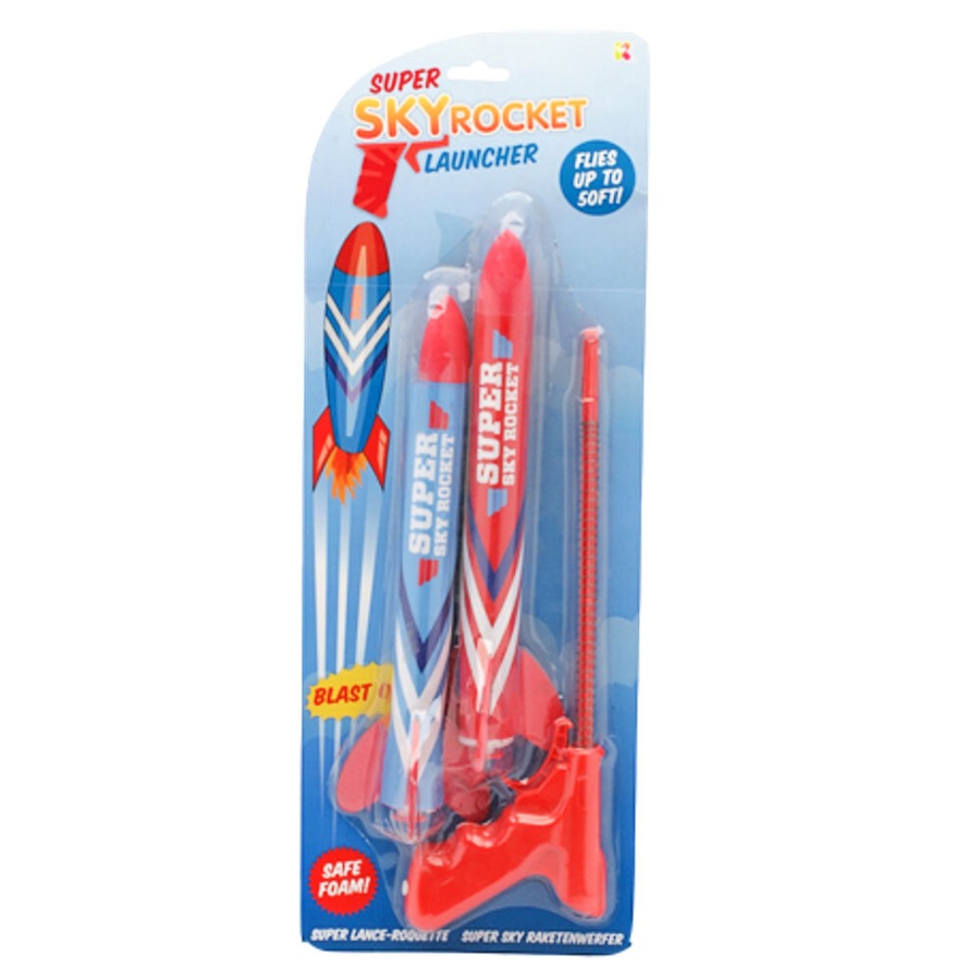 Keycraft Super Sky Rocket Launcher 46cm Kids/Children Outdoor Toy Red/Blue 