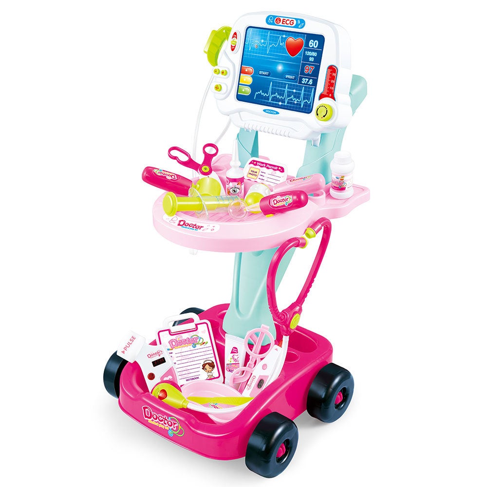 Kids Pretend Play Doctors Nurses Medical Cart Toddler Toy Play Lights 667-45