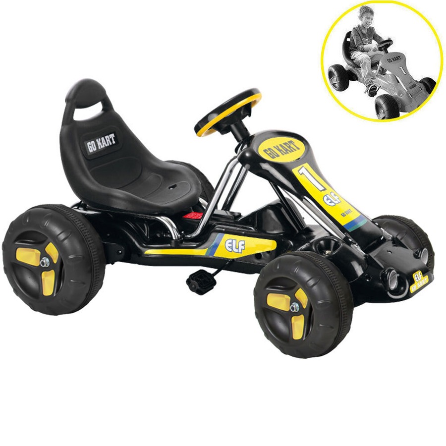Kids Ride On Pedal Powered Go Kart Children Toy Bike/Car/Racing Buggy Black