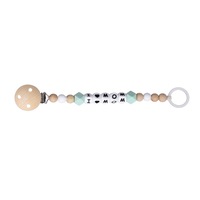 Kikadu I Love Mom 21cm Dummy/Pacifier Clip Strap Holder Chain Baby 0m+ Mint