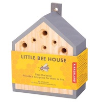 Kikkerland Pinewood Little Bee House Outdoor Habitat Bees Shelter Grey/Brown