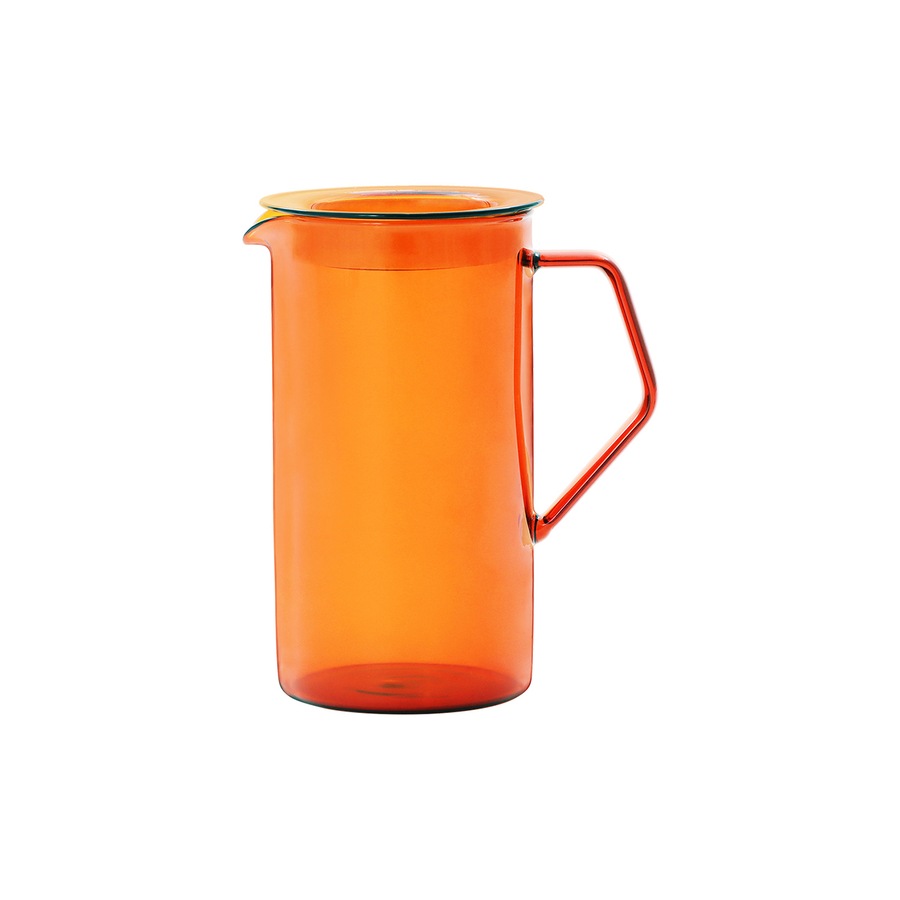 Kinto Cast Amber 750ml/17cm Water Glass Jug Pitcher Container w/ Lid Orange