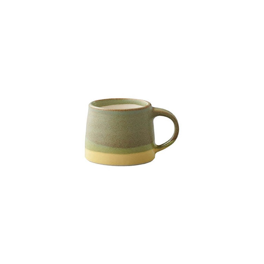 Kinto Slow Coffee Style 110ml Mug Porcelain Drink Cup w/Handle Moss Green/Yellow