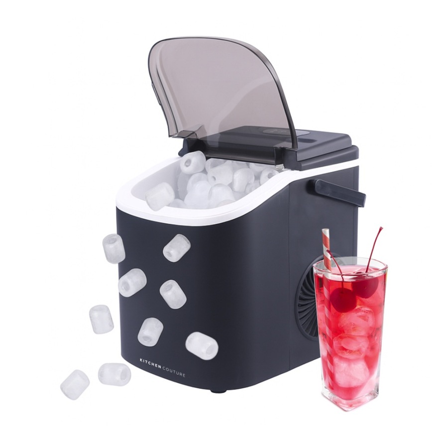 Kitchen Couture Self-Cooling & Cleaning Compact Benchtop Ice Maker Black