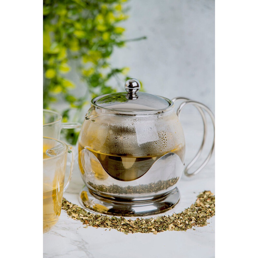 La Cafetiere 17.5cm/660ml Izmir Glass Teapot w/ Stainless Steel Infuser Kettle