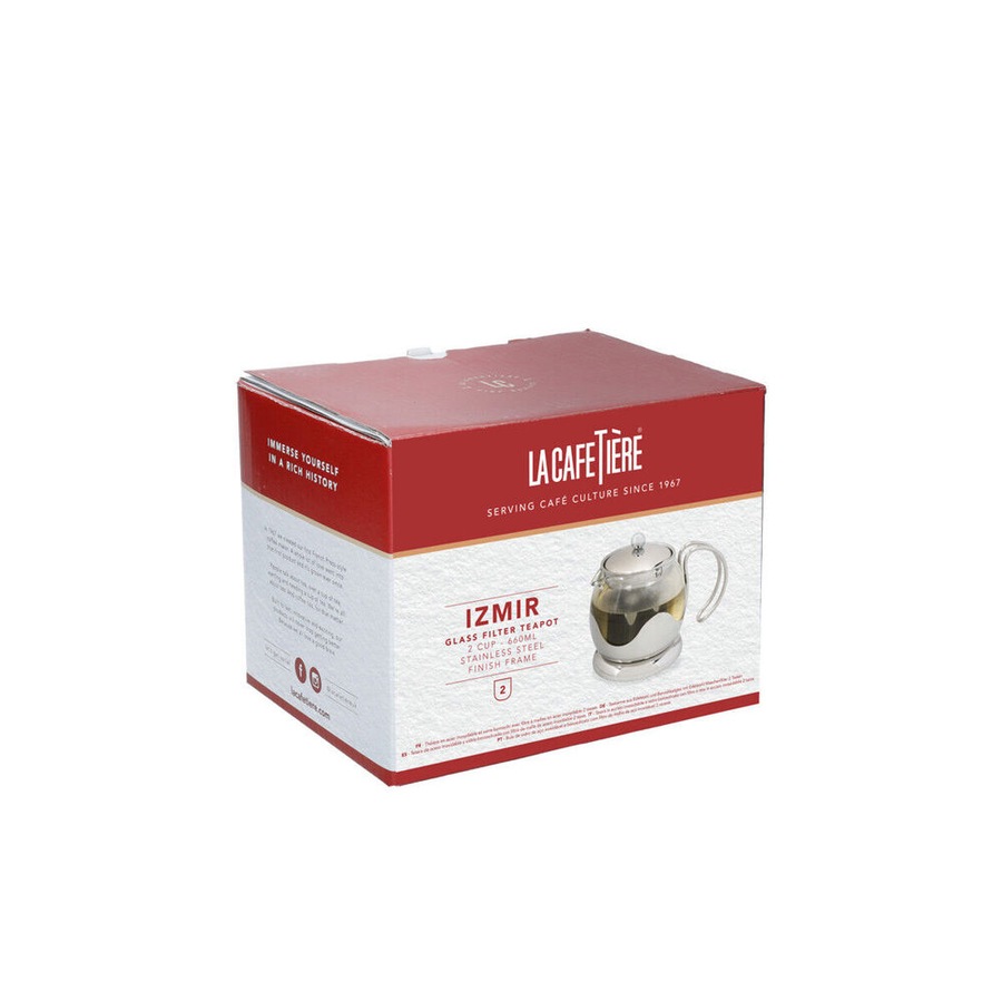 La Cafetiere 17.5cm/660ml Izmir Glass Teapot w/ Stainless Steel Infuser Kettle