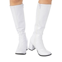 Ladies/Womens US 9 Go Go Boots 1960s Groovy Disco 60s Costume High Shoes White