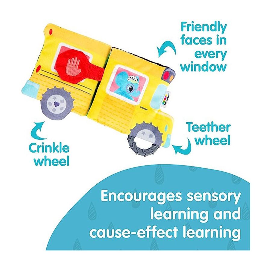 LAMAZE Accordion Bus Soft Textured Fabric Sensory Book Kids/Childrens Toy 6m+