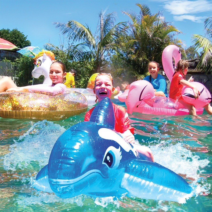 Land & Sea 1.2m Bling Inflatable Flamingo Water Ride Pool Ring Float Outdoor