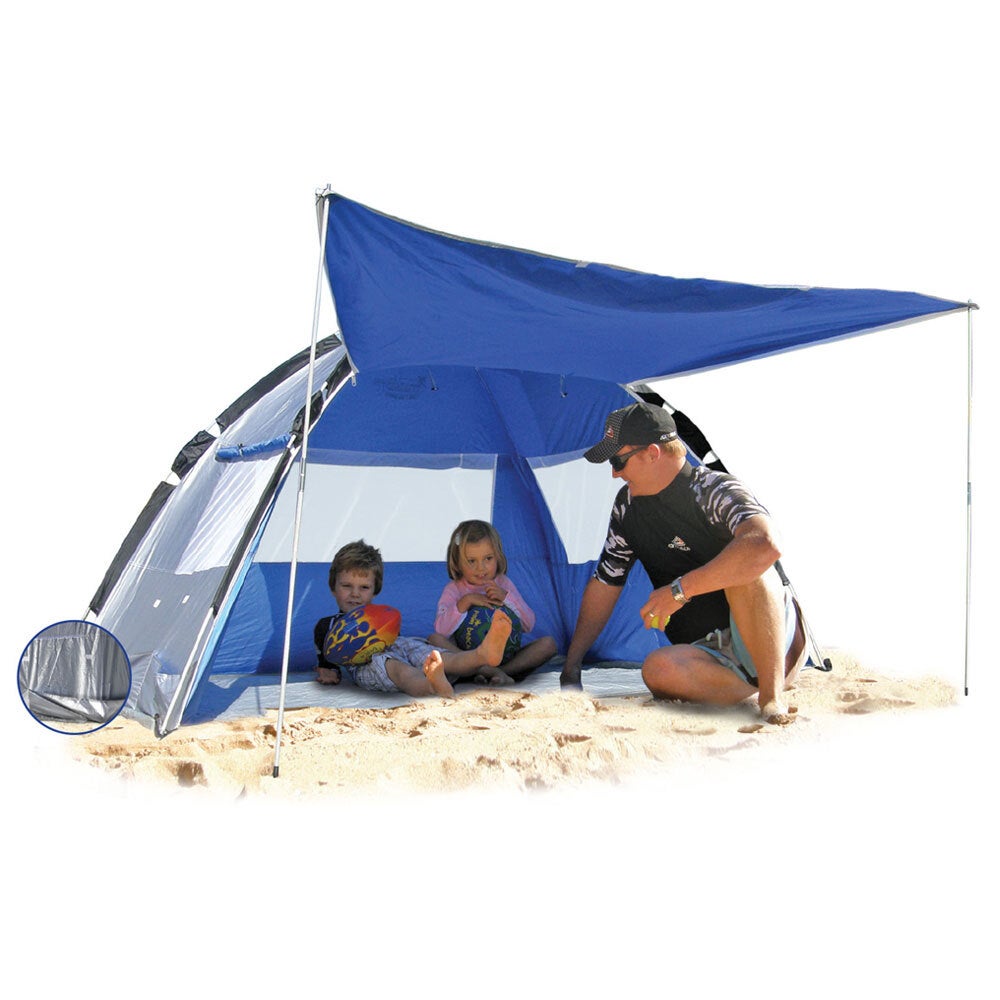 Land & Sea Sports 213x133cm Deluxe Dome Beach Pop-Up Zip Front Tent/Shade Canopy